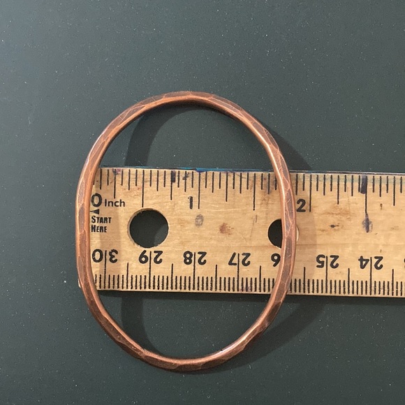 Handmade Copper Metal Oval Hair Pin Slide Barrette - Picture 5 of 14